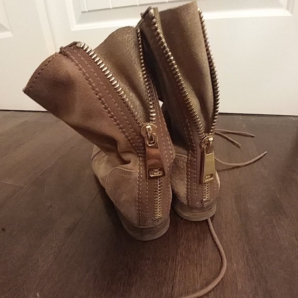 Tan leather boots